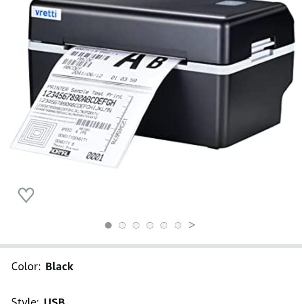Shipping label thermal printer